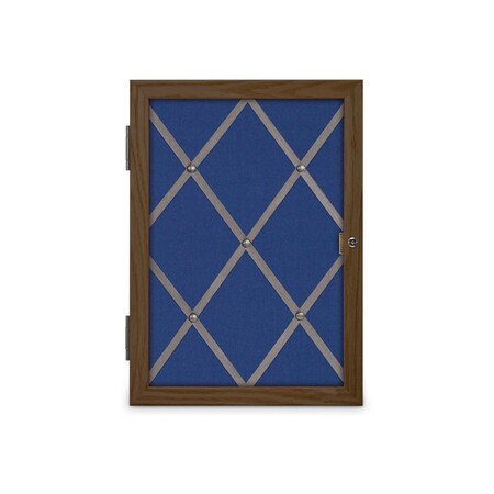 United Visual Products Sliding Door 8" Wood Framed Display Case, UVDC1650-OAK-CINNABA UVDC1650-OAK-CINNABA